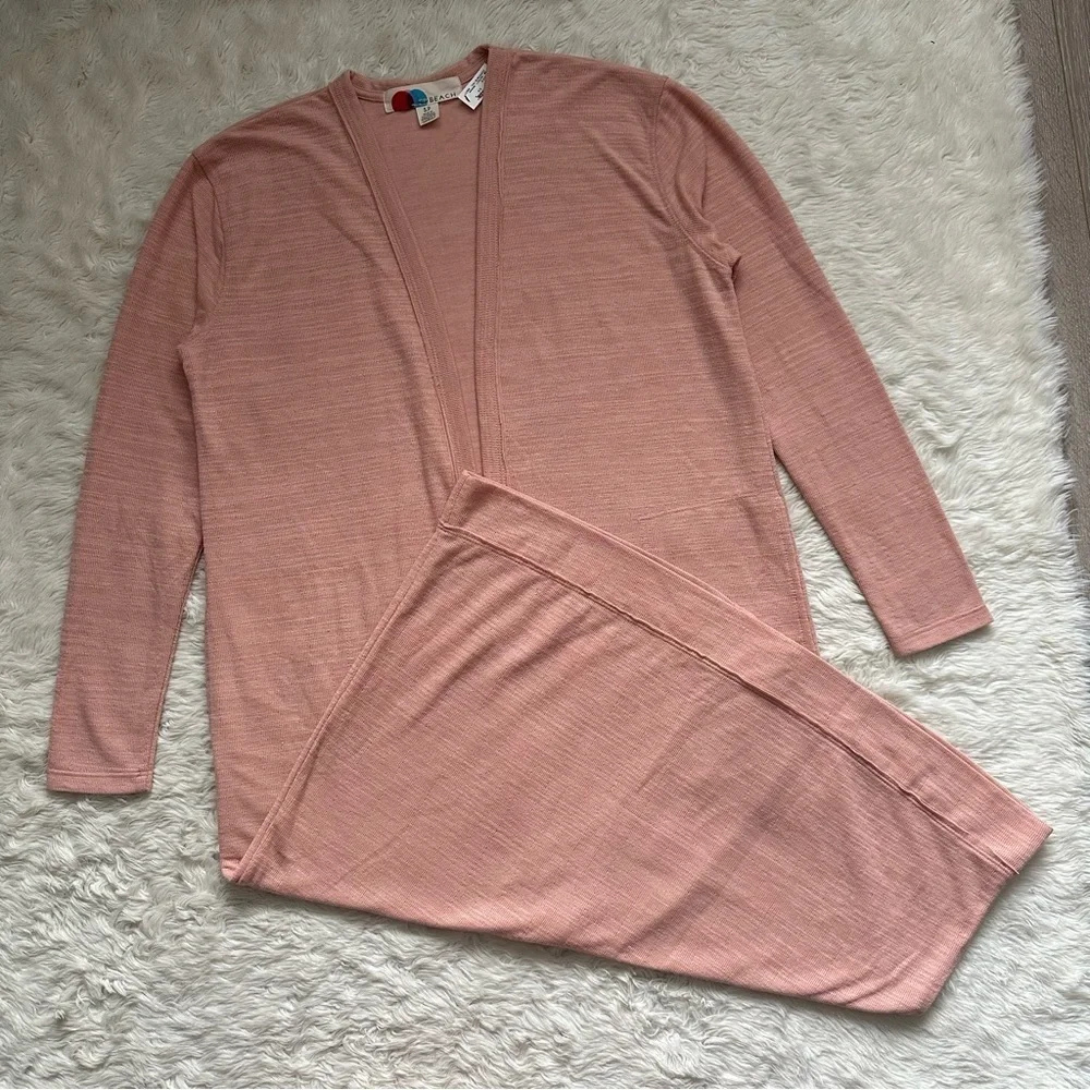 Free People FP Beach Sweater Bi-Coastal Cardigan Duster Papaya Sun Sz S